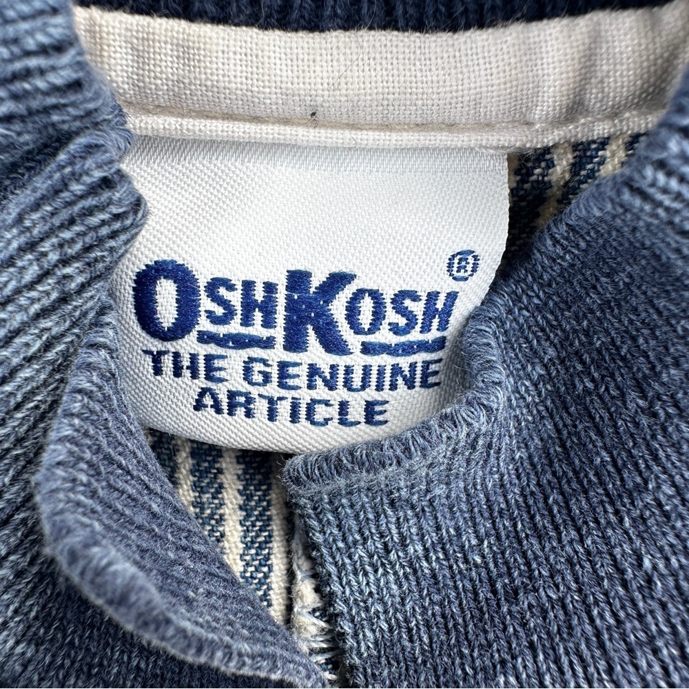 Vintage OshKosh B’gosh Railroad Stripe Floral Patch Shortalls • 6–9M Toddler - Picture 7 of 9